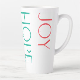 Caneca De Café Latte Joy, Hope, Love, Peace