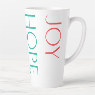 Caneca De Café Latte Joy, Hope, Love, Peace
