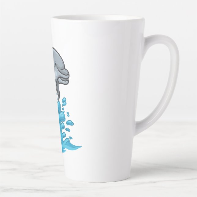 Caneca De Café Latte Joyful Dolphin Splash - Mug (Direita)