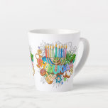 Caneca De Café Latte Judaica - Chanukah Latte Mugs - Software<br><div class="desc">Software Judaica - Mugs do Café Hanukah - Mug Latte - Feriados Judeus - Presentes de Hanukkah - Convidados e Família</div>