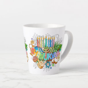 Caneca De Café Latte Judaica - Chanukah Latte Mugs - Software