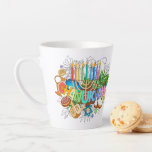 Caneca De Café Latte Judaica - Chanukah Latte Mugs - Software<br><div class="desc">Software Judaica - Mugs do Café Hanukah - Mug Latte - Feriados Judeus - Presentes de Hanukkah - Convidados e Família</div>