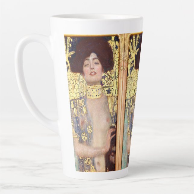 Caneca De Café Latte Judith and the Head of Holofernes by Gustav Klimt (Esquerda)