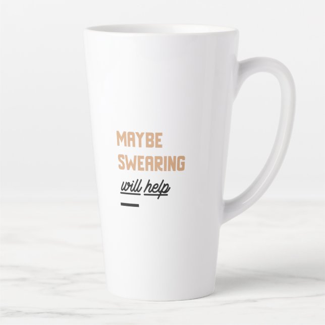 Caneca De Café Latte Jurar ajudará (Direita)