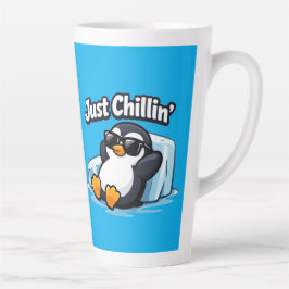 Caneca De Café Latte JUST CHILLING PINGUIN Throw Pillow