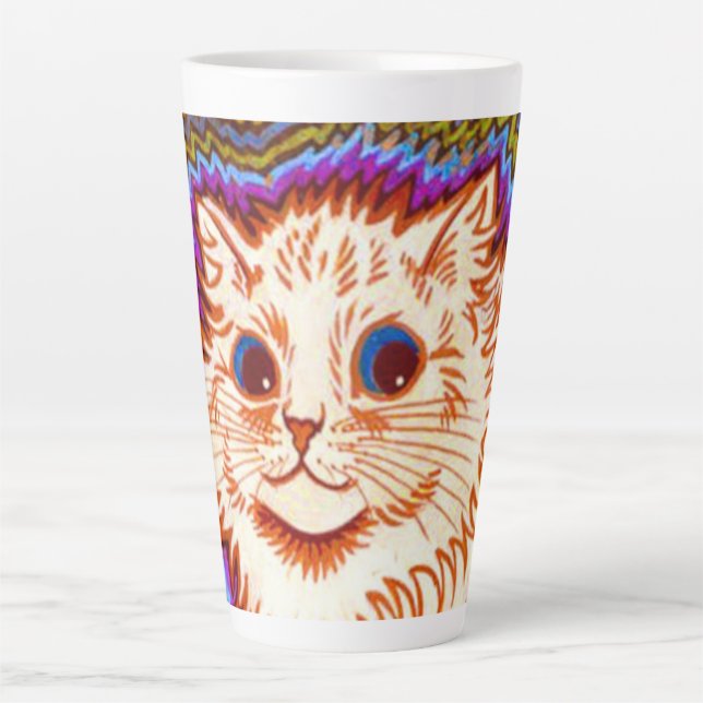 Caneca De Café Latte Kaleidoscope Cat (Frente)