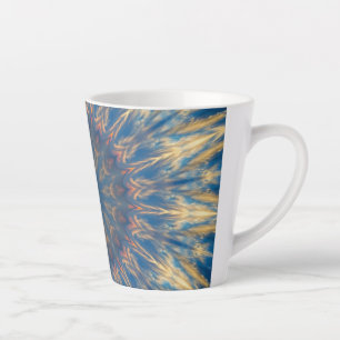 Caneca De Café Latte Kaleidoscópio Blue Chakra Thunder_Cove
