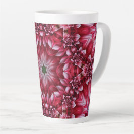 Caneca De Café Latte Kaleidoscópio Crimson Dahlia