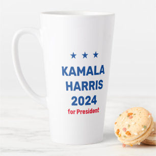 Caneca De Café Latte Kamala Harris Para O Presidente 2024