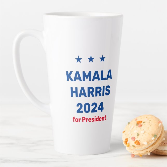 Caneca De Café Latte Kamala Harris Para O Presidente 2024 (In Situ)