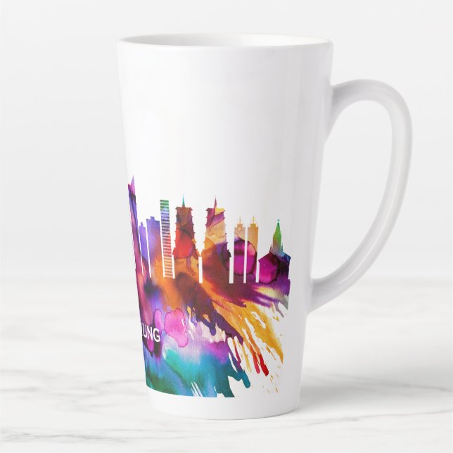 Caneca De Café Latte Kaohsiung City Skyline (Direita)