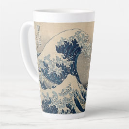 Caneca De Café Latte Katsushika Hokusai. A onda do Excelente de Kanagaw