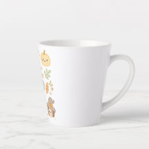 Kawaii Animal Latte Mug - Nome Personalizado Café