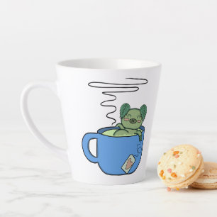 Caneca De Café Latte Kawaii Mint Pig Mug