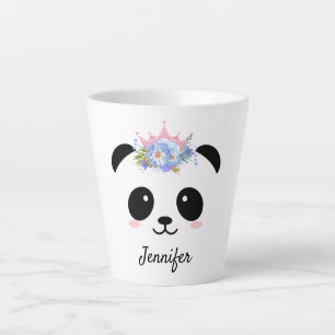 Caneca De Café Latte Kawaii panda rainha personalizada