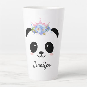 Caneca De Café Latte Kawaii panda rainha personalizada