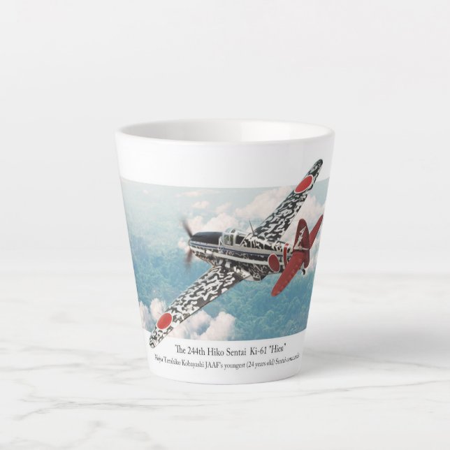 Caneca De Café Latte Kawasaki Ki-61 "Tony"　川崎 キ61 三式戦闘機「飛燕」 (Frente)