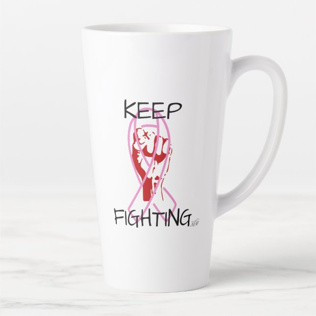 Caneca De Café Latte Keep Fighting (Direita)