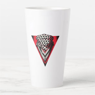 Caneca De Café Latte Keffiyeh do Triângulo Vermelho Invertido