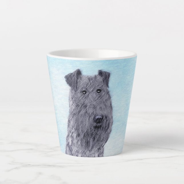 Caneca De Café Latte Kerry Blue Terrier pintando uma pintura cãozinha o (Frente)