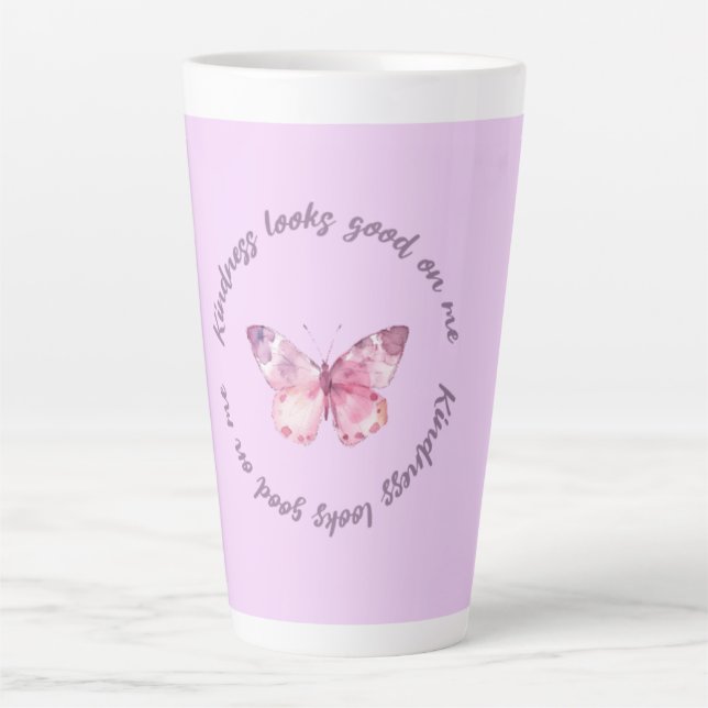 Caneca De Café Latte Kindness Mug“Kindness Looks Good On Me” Coffee mug (Frente)