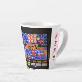Caneca De Café Latte "KING of KENO" Latte Mug com Nome