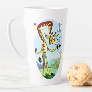 Caneca De Café Latte KINK NA MINHA BEBIDA GIRAFFE por Jeff Willis Art