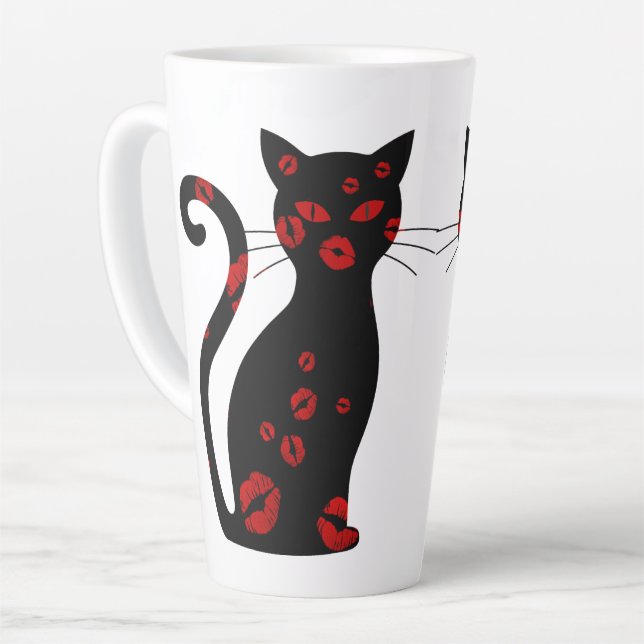 Caneca De Café Latte Kissy Kat Latte Mug (Ângulo esquerdo)