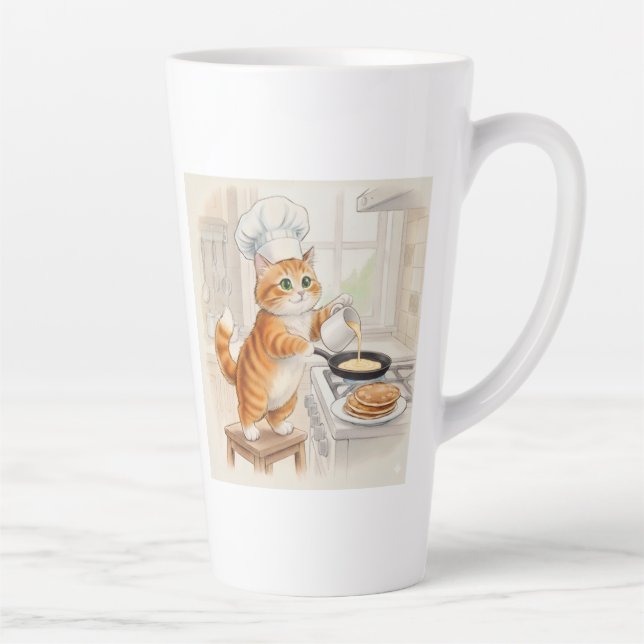 Caneca De Café Latte Kitty Kitchen, Adesivos (Direita)