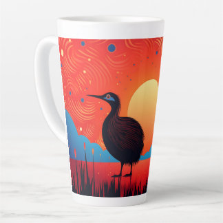 Caneca De Café Latte Kiwi Bird em Twilight