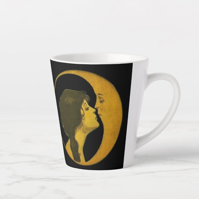 Caneca De Café Latte Klimt-Inspired Surreal Collage (Direita)