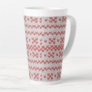 Caneca De Café Latte KNIT NORDIC VERMELHO Tall Latch