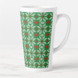 Caneca De Café Latte Knitted Christmas pattern