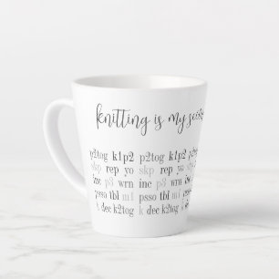 CANECA DE CAFÉ LATTE KNITTING É A MINHA SEGUNDA LÍNGUA LOMBRA