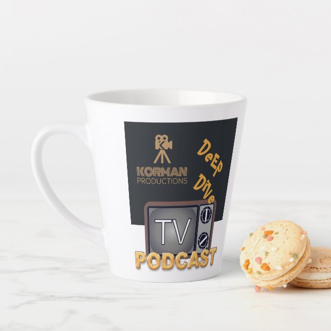Caneca De Café Latte Korman Productions Deep Dive TV Podcast (In Situ)