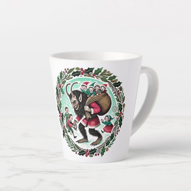 Caneca De Café Latte Krampus Christmas (Ângulo direito)