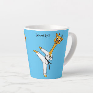 Caneca De Café Latte Kung Fu giraffe cartoon illustration