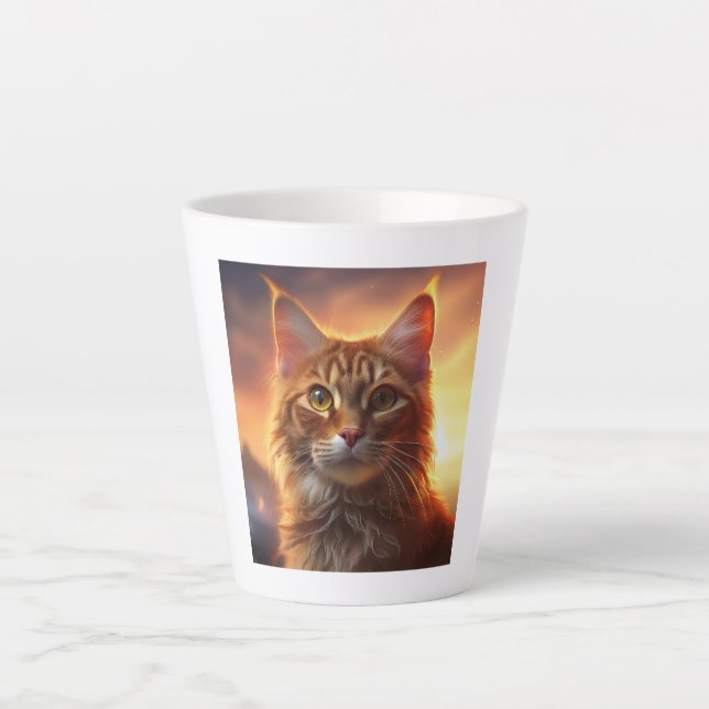 Caneca De Café Latte Kurilian Bobtail Cat (Frente)