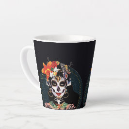 Caneca De Café Latte LA CATRINA Halloween Black Coffee Mug