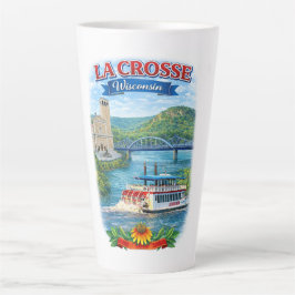 Caneca De Café Latte La Crosse, WI Scenic Wisconsin Latte Mug