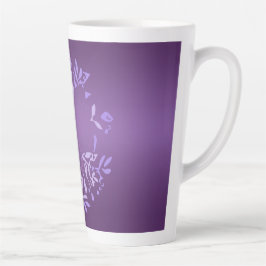 Caneca De Café Latte Lã de Rosa violeta grande