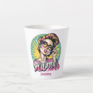 Caneca De Café Latte Lã-Pop da Mama Retro Personalizada (16)