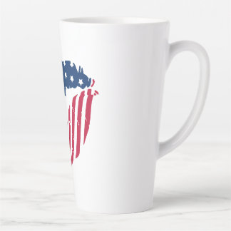 Caneca De Café Latte Lábios Vermelhos e Azuis