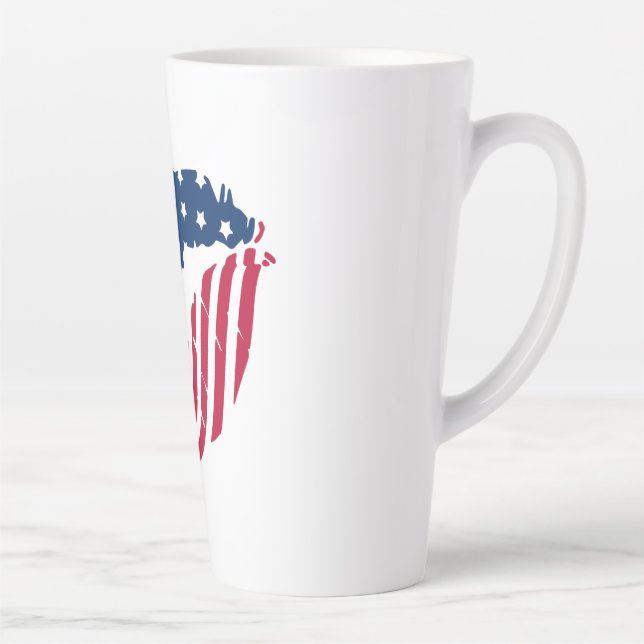 Caneca De Café Latte Lábios Vermelhos e Azuis (Direita)