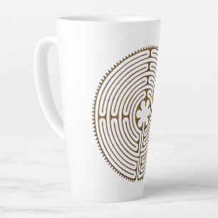 Caneca De Café Latte Labirinto de Chartres - Símbolo Espiritual Antigo