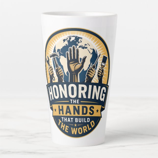 Caneca De Café Latte Labour Day  (Frente)