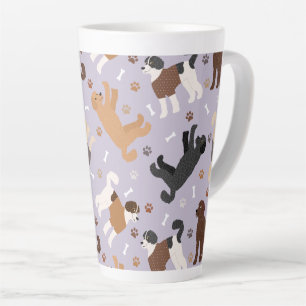 Caneca De Café Latte Labradoodle / Ossos e patas de Goldendoodle