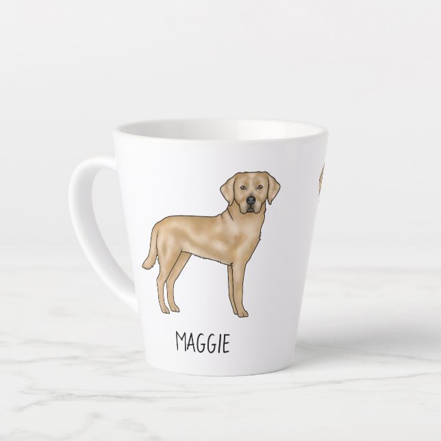 Caneca De Café Latte Labrador Amarelo Retriever Cachorro Cachorro Gelad (Ângulo esquerdo)