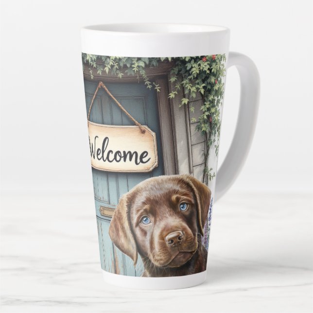 Caneca De Café Latte Labrador Ceramic Latte Mug (Ângulo direito)