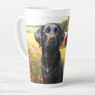 Caneca De Café Latte Labrador Retriever na Fazenda